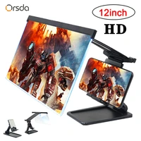 12 inch 3d mobile phone screen magnifier hd video amplifier stand bracket with movie game magnifying folding phone desk holder