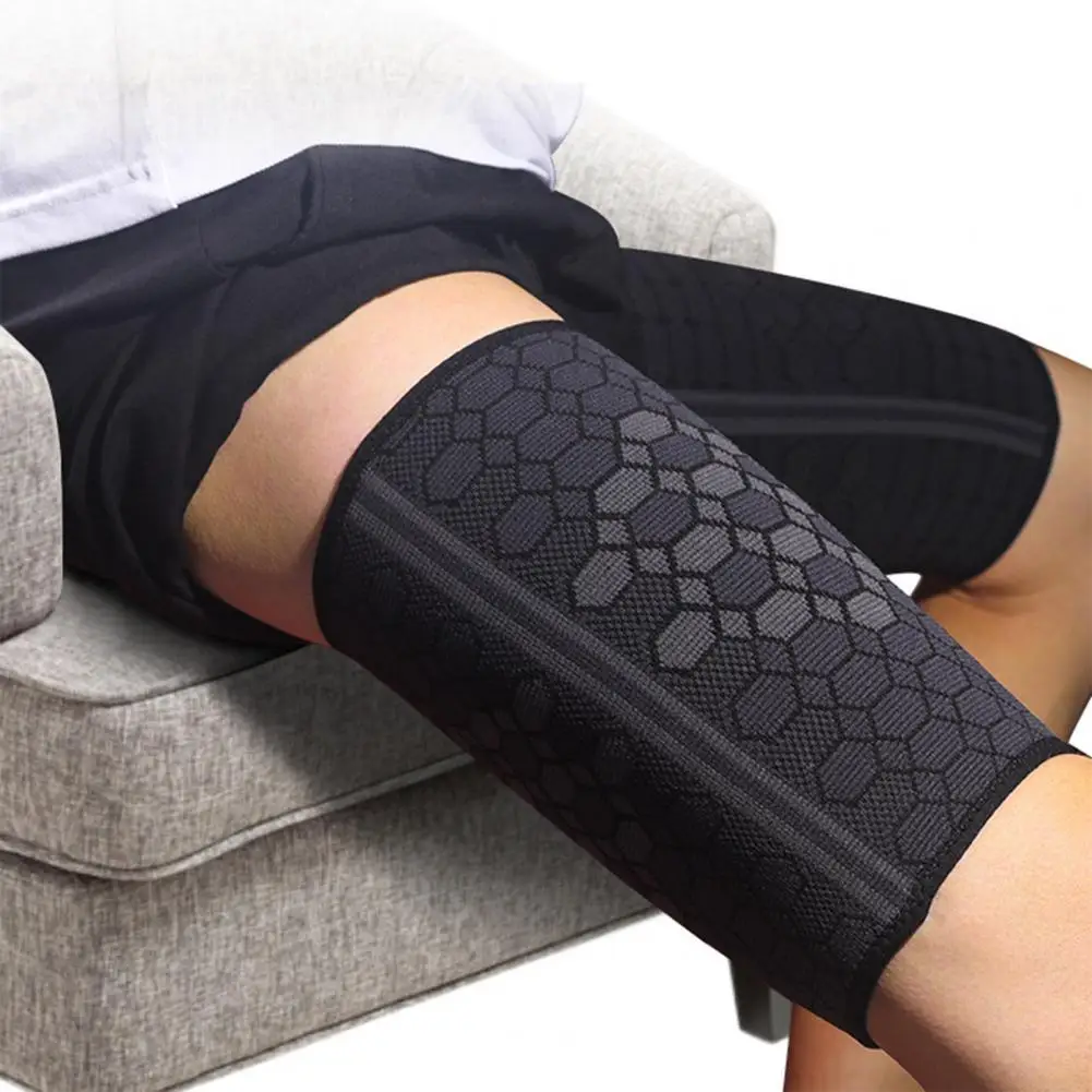 High-elastic knitted nylon sports thigh protector Tensile elastic thigh sleeve riding muscle strain protector for outdoor sports