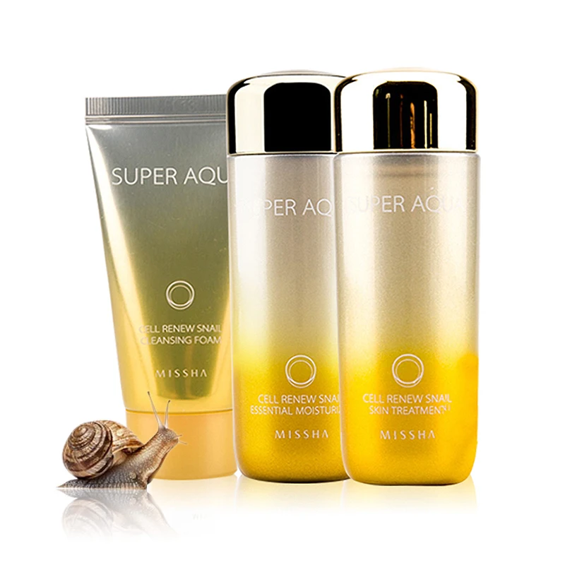 MISSHA Super Aqua Cell Renew Snail образец Размер 1 набор (очищающая пена 20 мл + лечение кожи 30