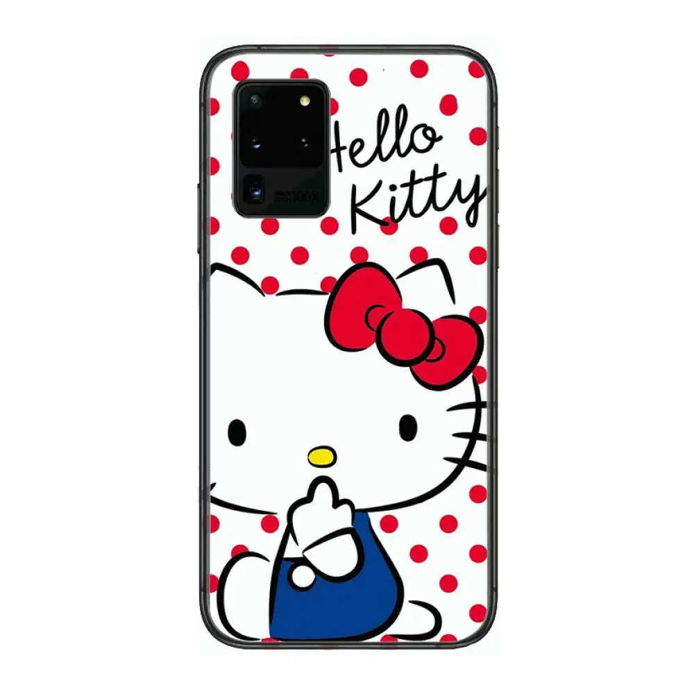 

Cute cartoon cat hello ketty Campus girl Phone cover hull For SamSung Galaxy S 6 7 8 9 10 20 21 Plus Edge E note 5G Lite Ultra