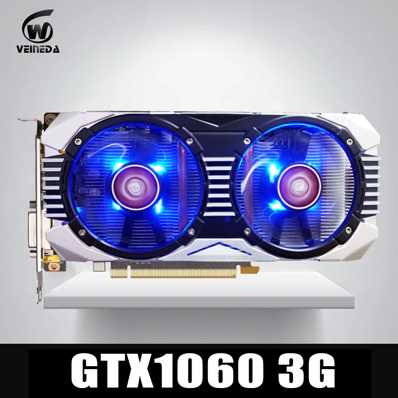 Видеокарта VEINEDA GTX 1060 игровой ПК 3 ГБ GeForce GDDR5 GPU 192 бит видеокарты карта для