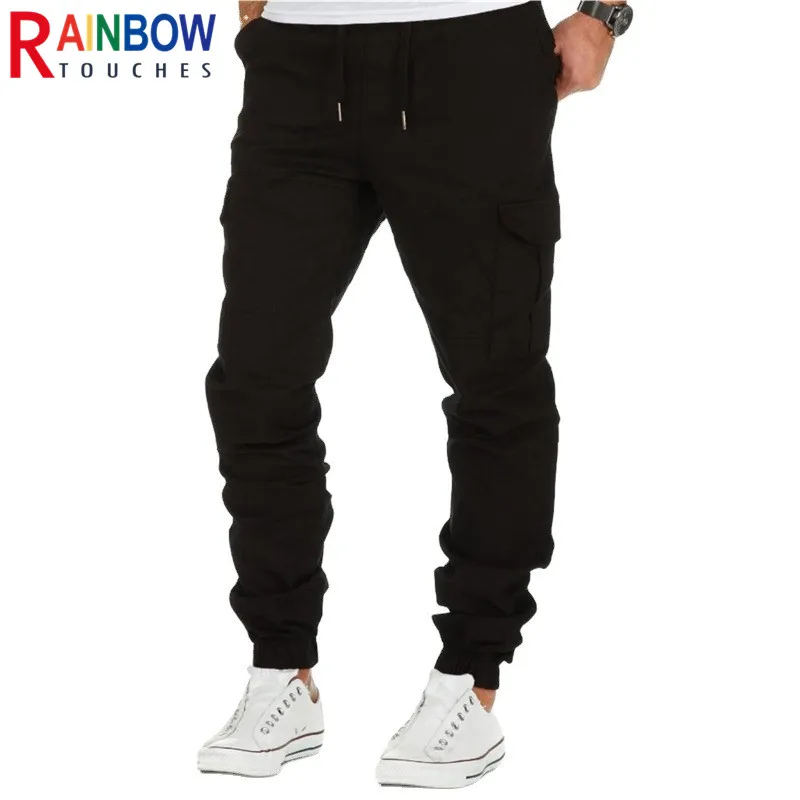 

Брюки Rainbowtouches мужские однотонные, повседневные Комбинезоны с несколькими карманами, молодежные модные облегающие короткие брюки-карандаш,...