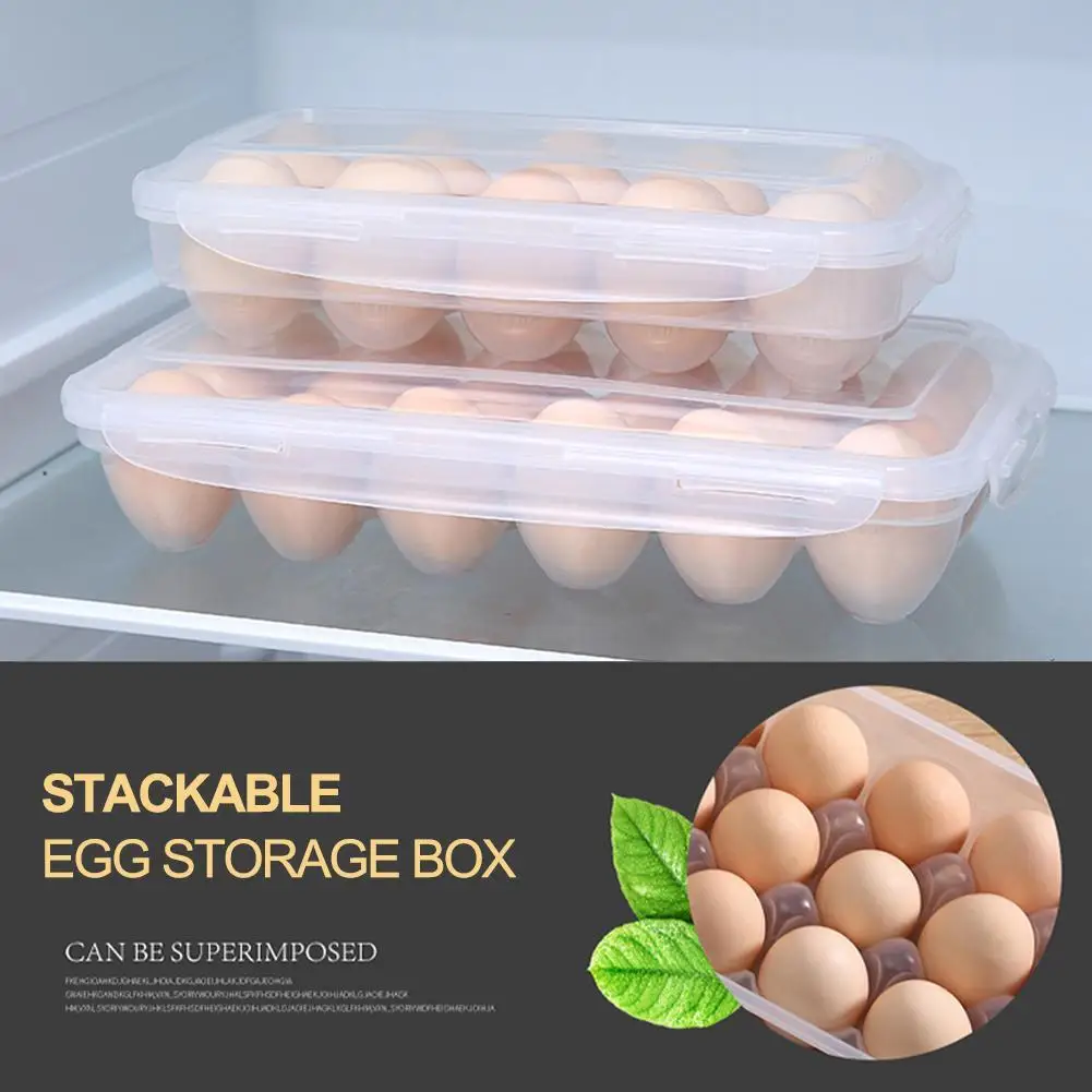 

Eggs Holder Plastic Holder Box Storage Container Organizer Fridge Box 10 Grids Egg Box Home Kitchen Organization Tools