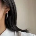 Серьги из серебра 925 пробы, Геометрическая цепочка, длинные висячие серьги в стиле ретро