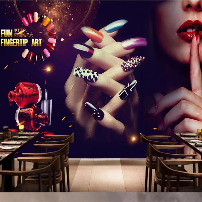 3d фотообои на заказ винтажный макияж для ногтей настенная бумага фон