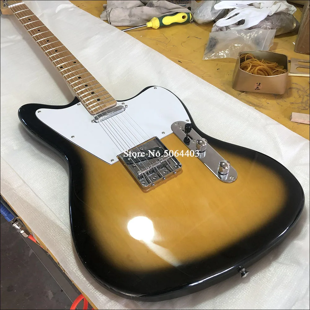 High quality 6 string electric guitar maple neck peach blossom core body back postage | Спорт и развлечения