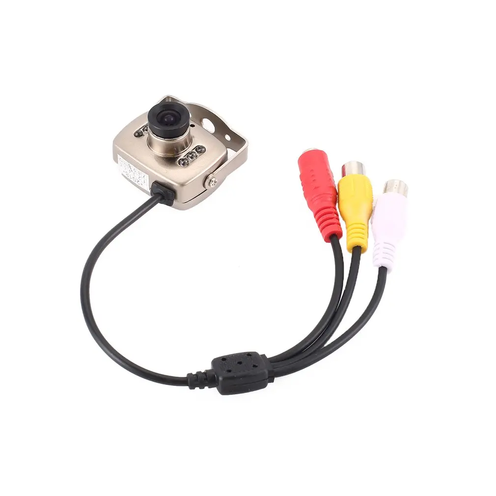 Серебристая ИК Проводная Мини-камера видеонаблюдения с цветным ночным видением