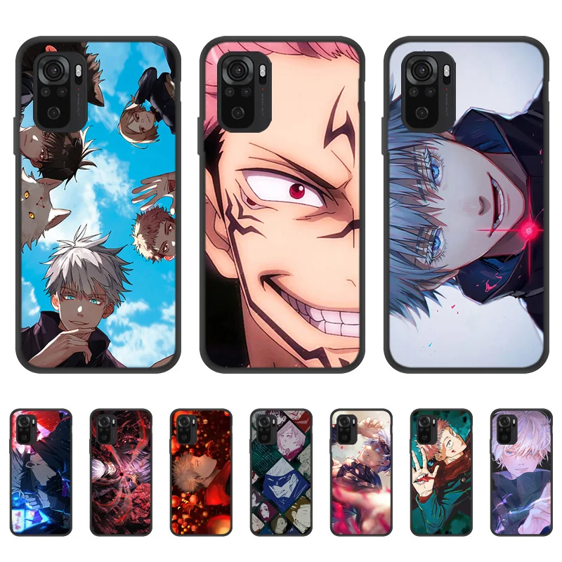 Jujutsu Kaisen Anime Case For Xiaomi Redmi Note 11 10 9 Pro Case On Redmi Note 8 Pro 11S 8T 9T 9S 10S Note9 Pro Cover Funda Etui
