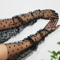 tulle mesh polka dot formal prom lace gloves tulle mesh semi sheer 33 85cm long big puff sleeves black ball gown party cosplay