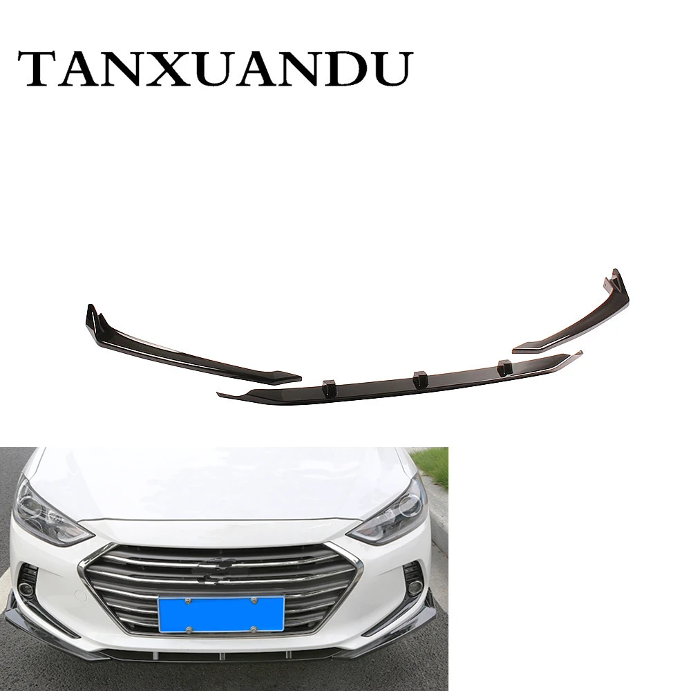 1026 роспись черный глянец 3 ступенчатый передний бампер спойлер днища крыло