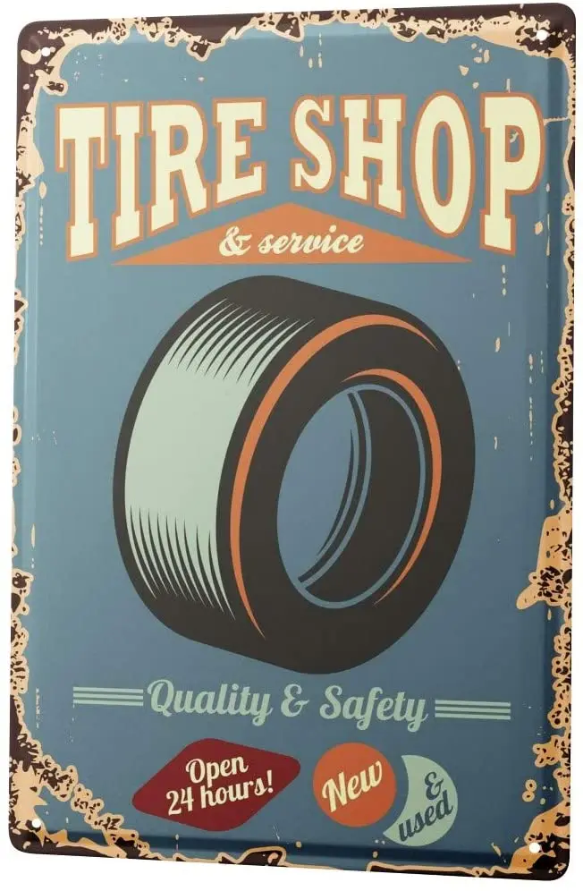 

SINCE 2004 Tin Sign Metal Plate Decorative Sign Home Decor Plaques Garage Tire Shop