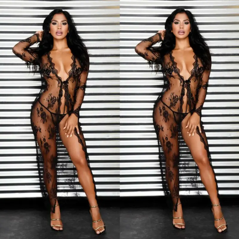Сексуальная Женская Черная Прозрачная Кружевная накидка на бикини с вырезами