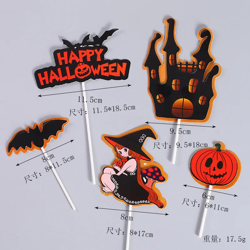 Ins/Новый Happy Halloween акриловые торт Топпер "летучая мышь" Кошка "трюк или