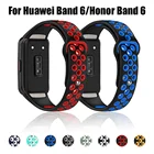 Ремешок силиконовый для Honor Band 6, мягкий сменный спортивный браслет для Huawei Band 6, аксессуары для наручных браслетов