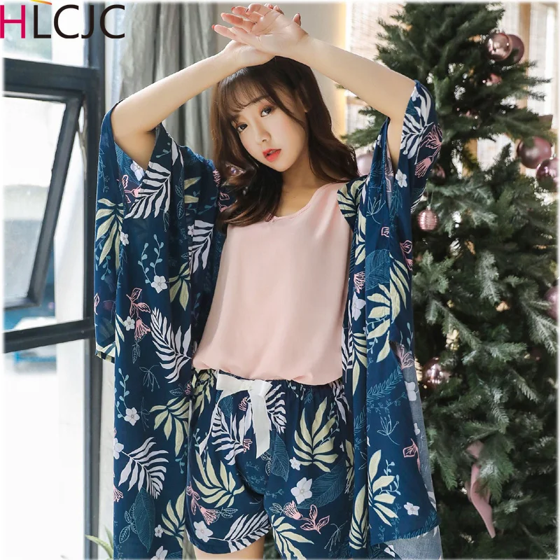 Хлопковая одежда для сна 4 шт. пижамы женщин сезон весна лето Привлекательные