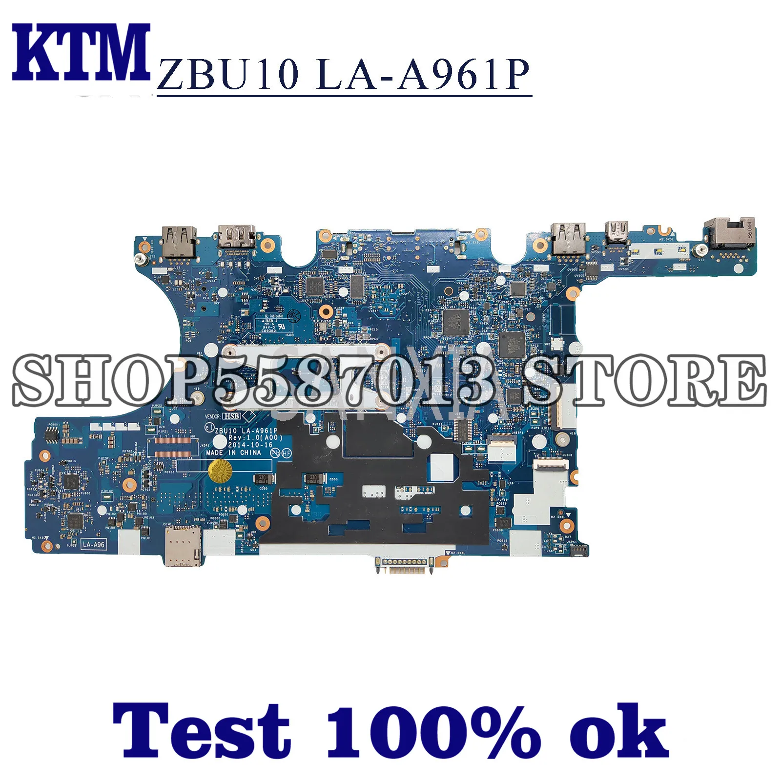 

KEFU LA-A961P Laptop motherboard for Dell Latitude E7450 original mainboard I7-5600U