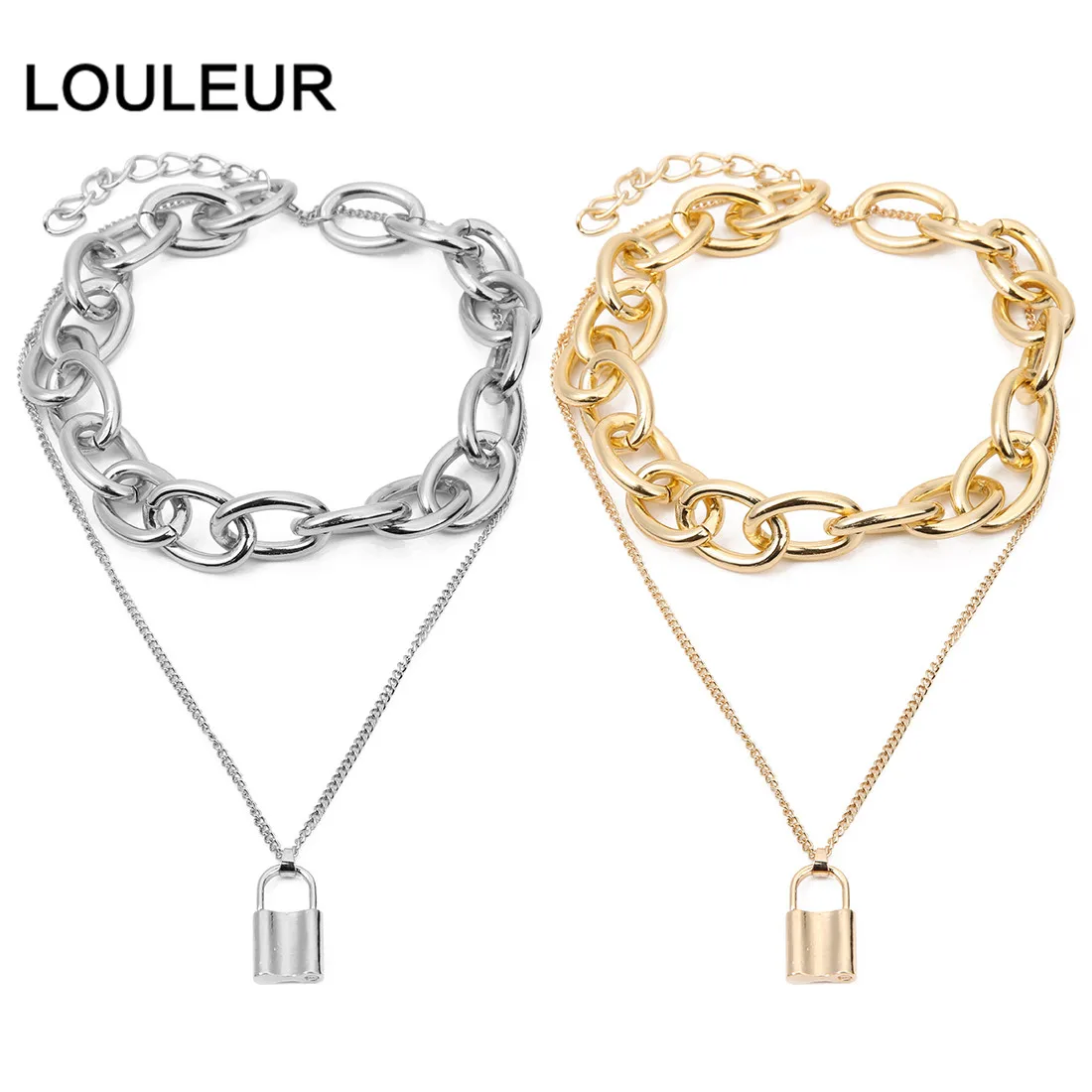 Louleur роскошные серебряные золотые браслеты с замком для ключей, очаровательные браслеты в виде сердца, браслеты для женщин и мужчин, широкая кубинская цепочка, ювелирные изделия из Дубаи