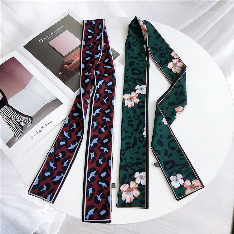 2019 в форме леопарда шарф с принтом для женщин шелковый маленькая ручка сумки
