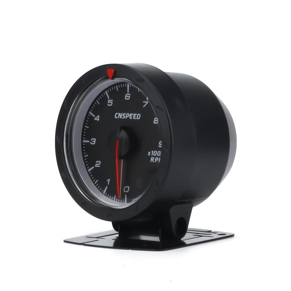 CNSPEED 60 мм авто тахометр Калибр красный и белый Освещение 0-9000 об./мин датчик черного лица об./мин датчик