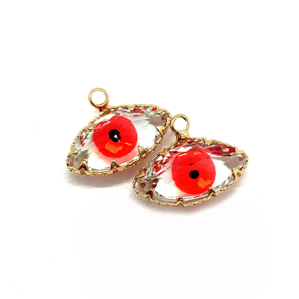 

Charms for Jewelry Making ,10PCS Eye Shape Jewelry, Gold Alloy Crystal Pendant In Multiple Colors, Diy Earring Accessories