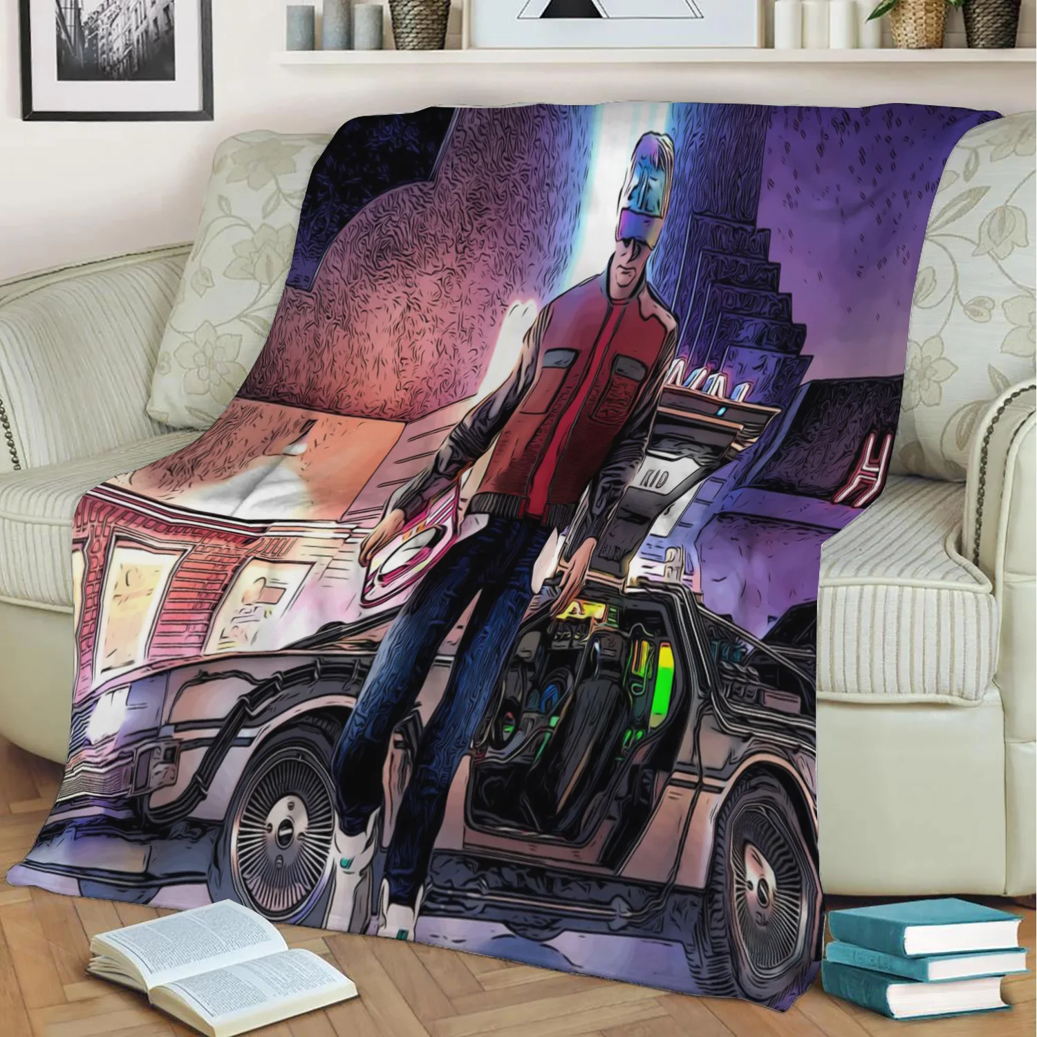 

Плюшевое одеяло с 3D принтом Назад в будущее, накидка на диван, домашний декор, мягкое теплое моющееся одеяло для сна, Прямая поставка