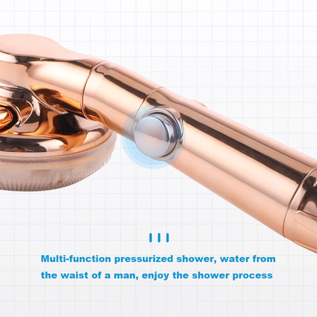 

Adjustable 3 Modes Bath Shower Head High Pressure Jetting Massage Rain Shower Bathroom Showerhead SPA Nozzle With Stop Button