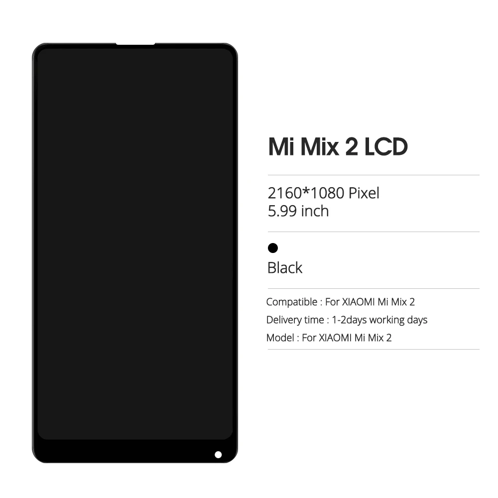 5 99 &quotIPS LCD MIX2 дисплей для XIAOMI Mix 2 ЖК-сенсорный экран дигитайзер Замена Snapdragon 835 MI MIX