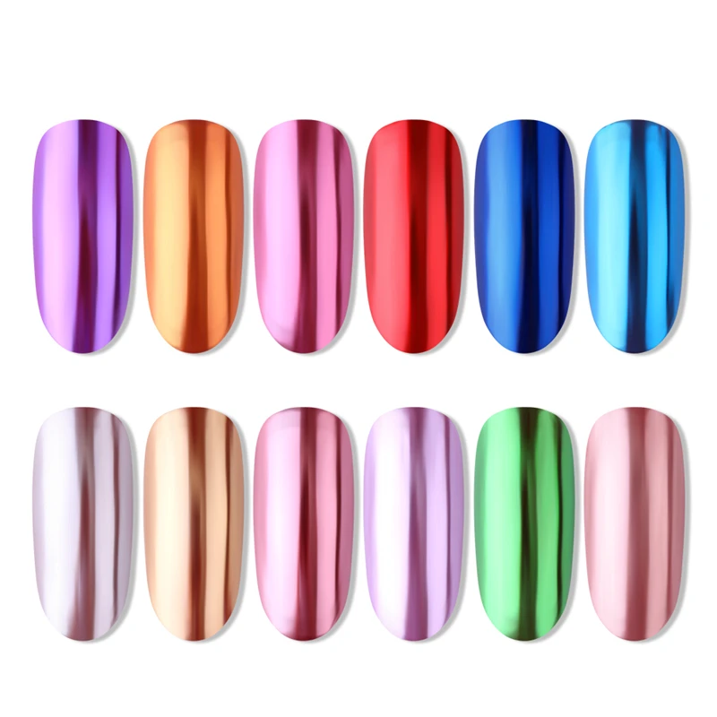 Волшебный зеркальный блеск для ногтей пудра художественный хром металлик