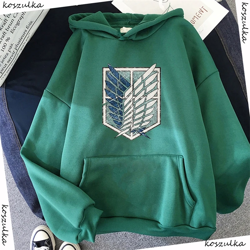 

Animation attack women's Hoodie, long sleeve street clothes, Harajuku, sports, green G1 top, suitable for men and women,