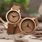 BOBO BIRD Top роскошные деревянные часы, кварцевые наручные часы, 100% натуральный бамбук, модные кожаные часы для влюбленных, лучшие подарки, русский склад