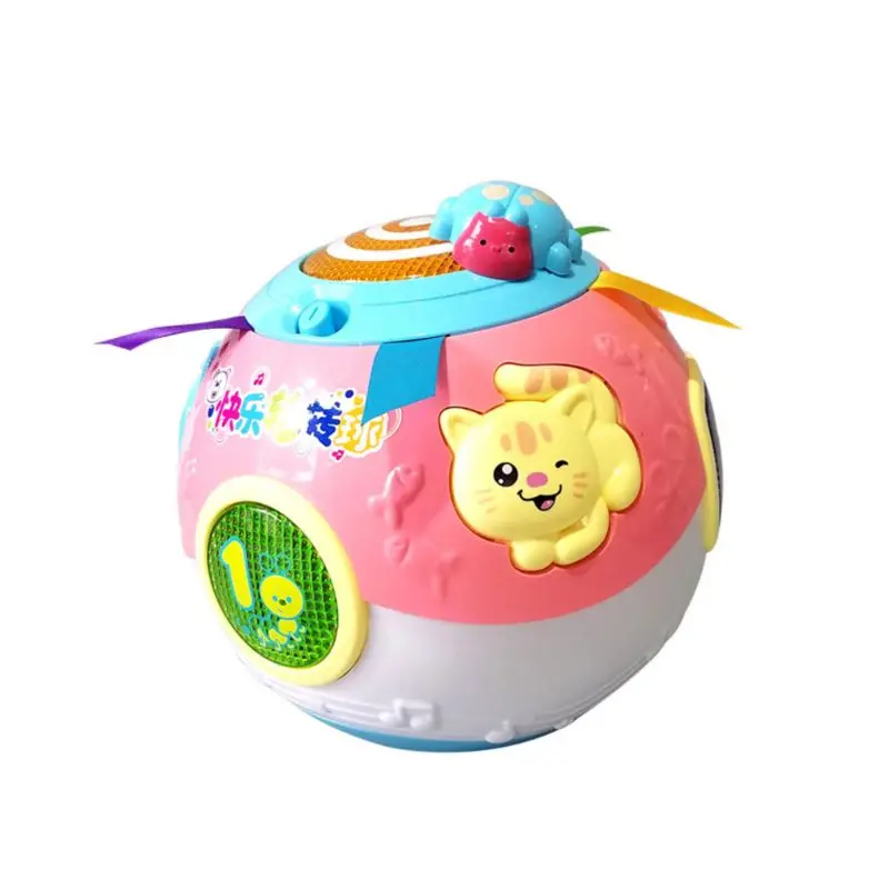 

Детский развивающий вращающийся мяч для ползания, игрушка, образовательная музыкальная песня, животное светильник подсветкой, цифры для ма...