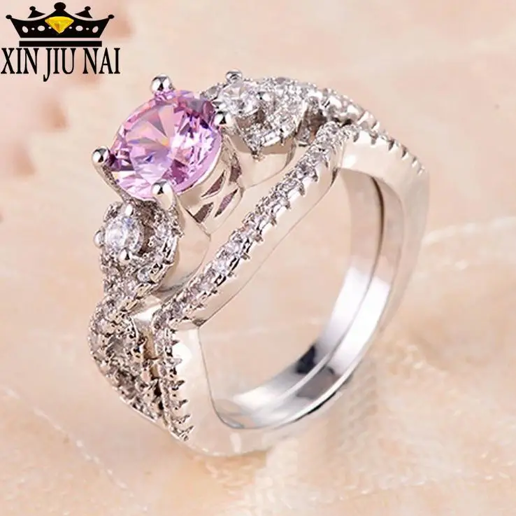 2/шт набор розовый кристалл 4.26CT циркон белый австрийский циркониевый Кристал для