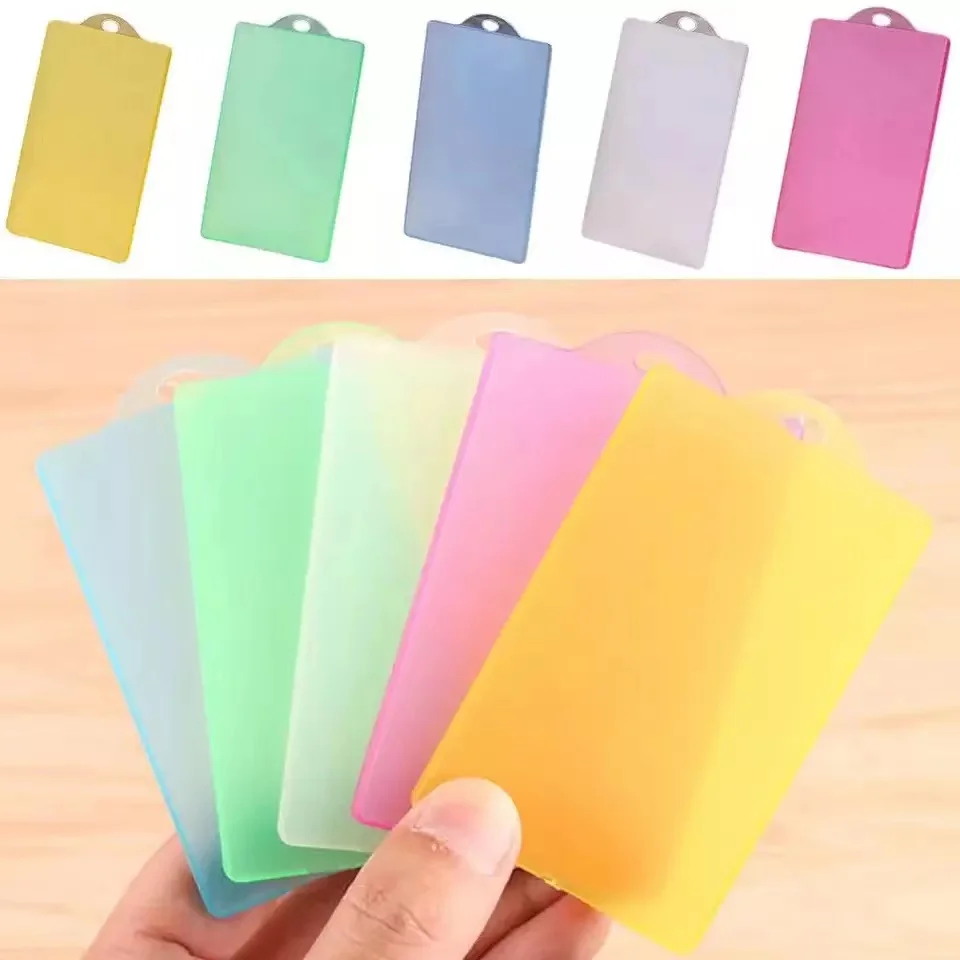 

5pcs Men Women Credit Card Holder Bags Pocket PVC Clear Student Bus Business Bank Cards Pack Card Cover Holder Pouch Case