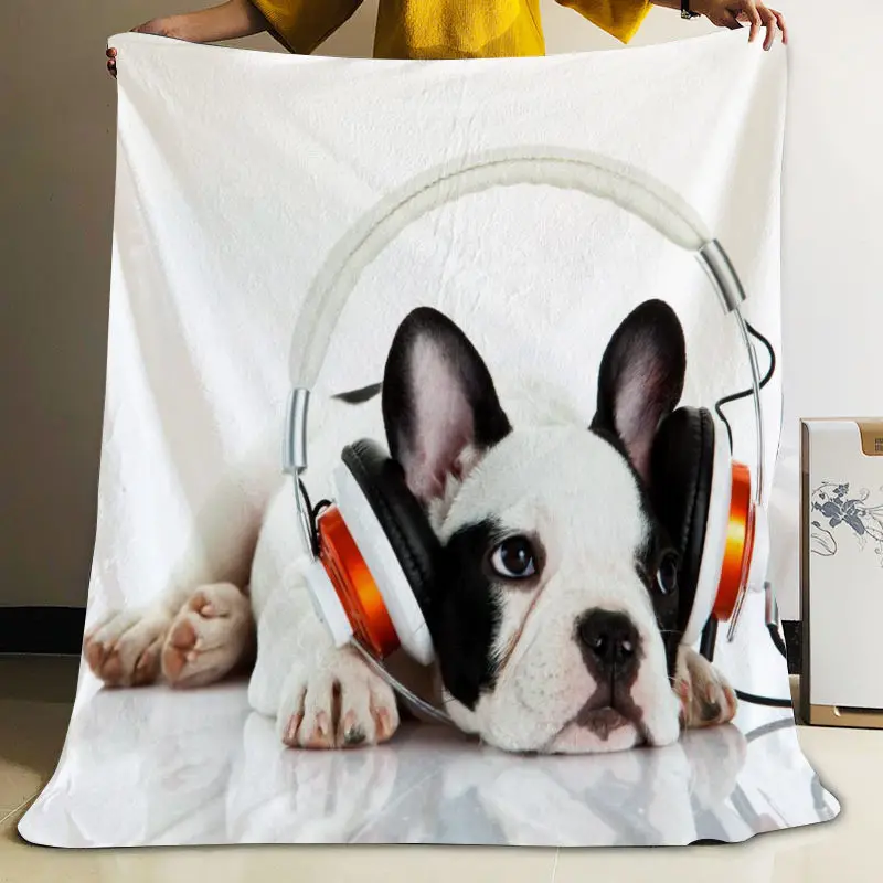?? Musifeカスタムかわいいブルドッグフランネル毛布デザイン独自の毛布フランネル毛布ソファdiyのドロップシッピング