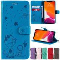wallet cat and bee leather case for iphone 13 pro max 13 mini 12 pro max 11 pro max se 2020 x xs xr xs max 876s plus 5 5s se