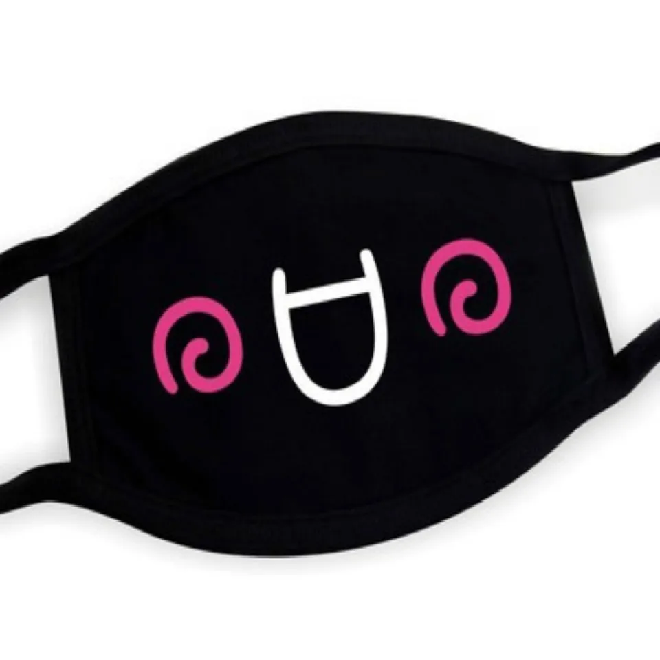 Противопыльная Мужская и женская черная маска для лица с изображением рта 1 шт./2