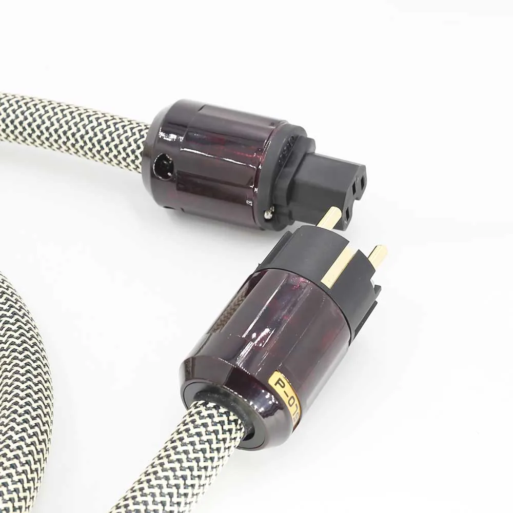 

OFC Silver plated AC Power cable EU Power Wire cable with EU Gold Plated P-079E plug connector