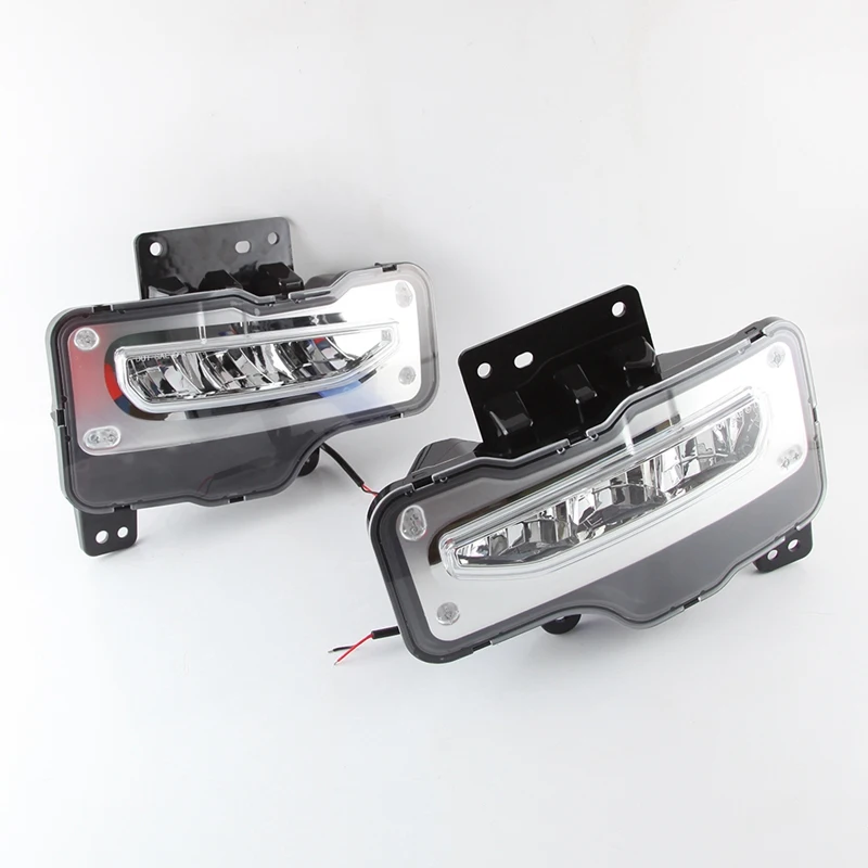 1 Pair LED Daytime Running Light Front Bumper Fog Lights Driving Lamps with Switch for GMC Sierra 1500 2016-2018 |