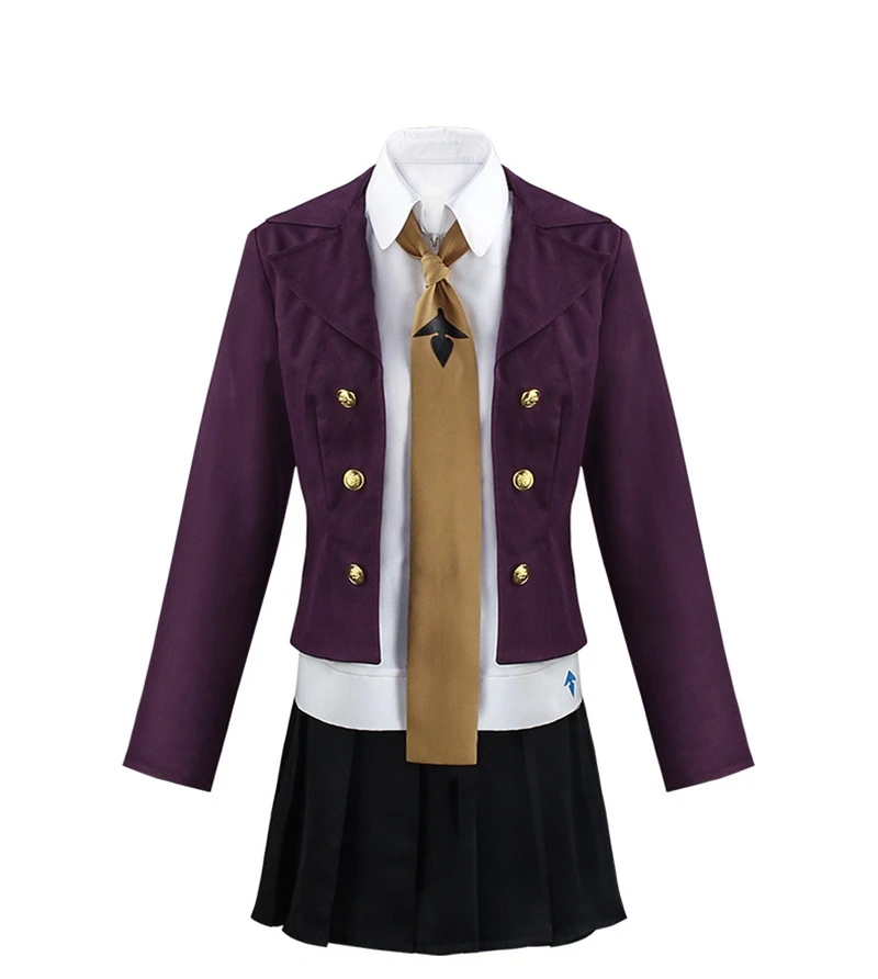 

Anime Danganronpa Kirigiri Kyouko Cosplay Costume Girl Student Uniform Coat+Shirt+Short Skirt+Tie 4-Piece Set Daily Clothing