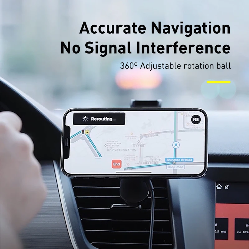 baseus magnetic car phone holder wireless charger for iphone 13 iphone 12 pro max wireless charging car charger phone holder free global shipping