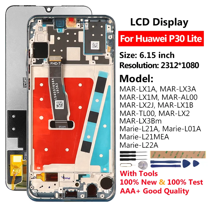 Дисплей для Huawei P30 Lite ЖК сенсорный экран MAR-LX1A LX1B LX2 L21A L01A сменный ЖК-дисплей с