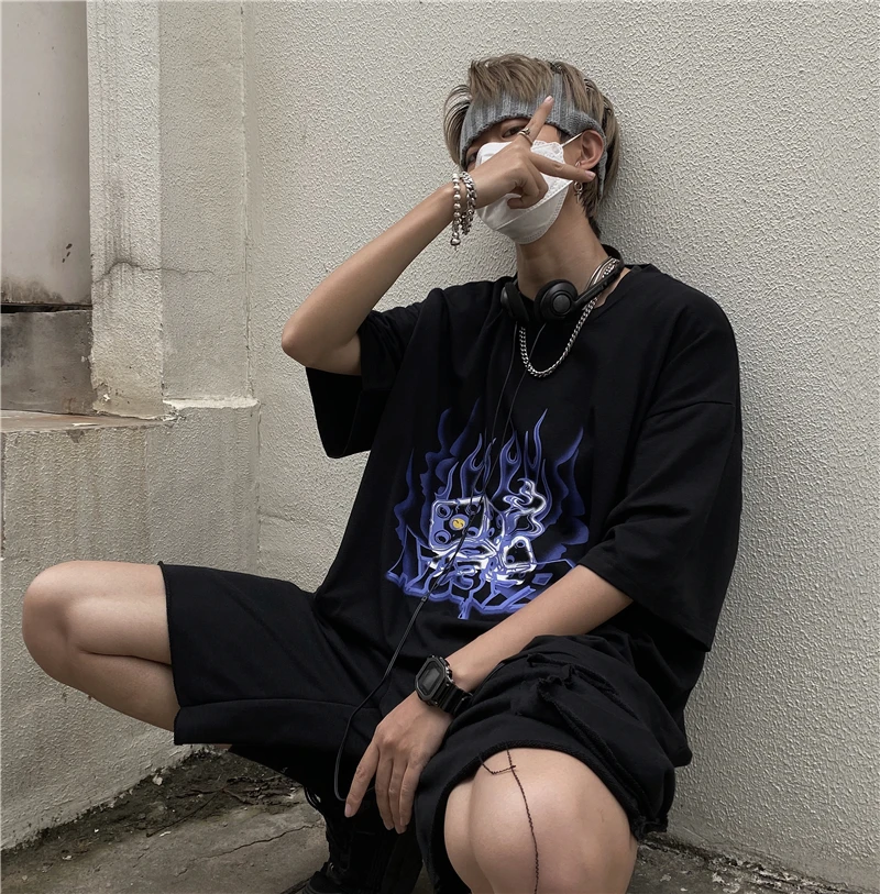 Футболка женская хлопковая с коротким рукавом свободная рубашка в стиле ретро