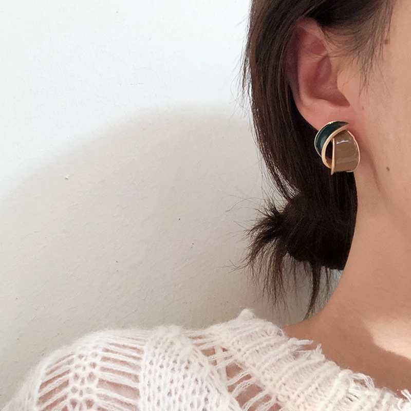 Женские серьги-кольца геометрической формы корейский стиль с эффектом