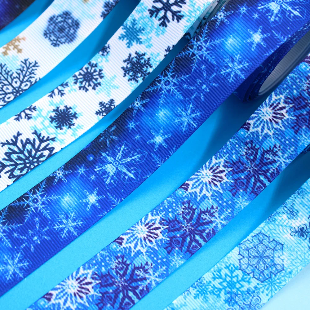 1 дюйм 5 ярдов корсажные ленты в виде рождественских снежинок детский бант ручной