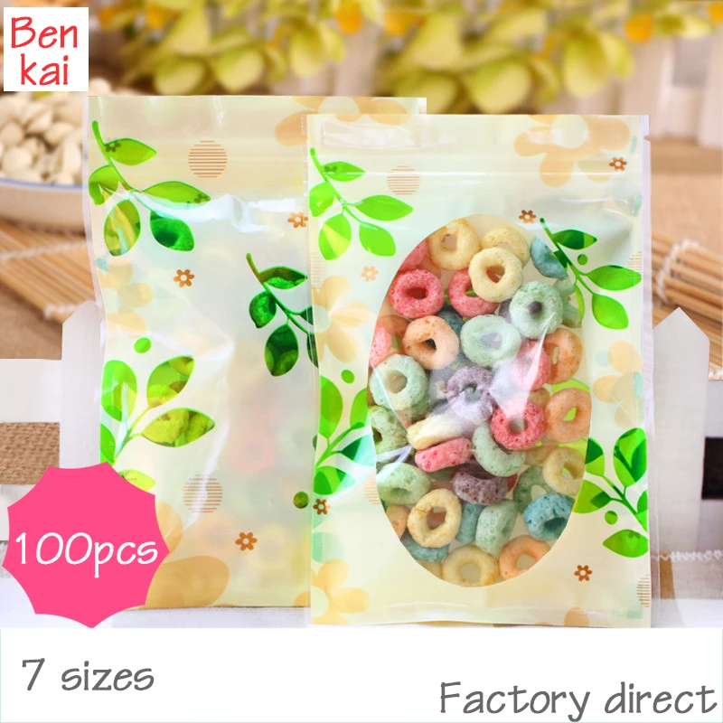100 шт самозапечатывающаяся сумка на молнии красочные еды конфет пластиковый