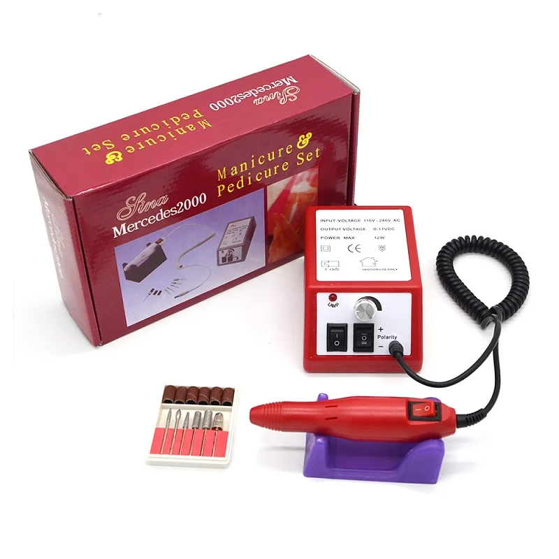 Red SET2 Электрическая машинка для маникюра дрель для ногтей маникюрная машина набор пилок серая ручка для ногтей набор с EU US Plug аппарат для маникюра - Цвет: Red SET2