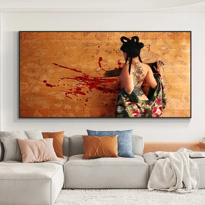 

Modern Wall Art Abstract Sexy Tattoo Woman Canvas Painting Posters and Prints Pictures Living Room Decoration Cuadros