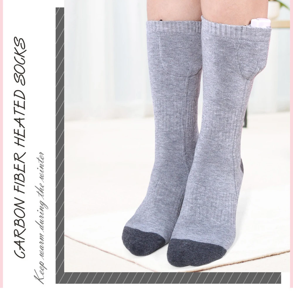 

Wireless Battery Heated Socks Electric Rechargeable Heat Socks Kit Motorcycle Ice Fishing Skiing Cotton Thick Thermal Socks
