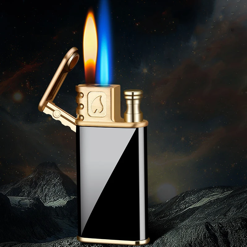 

Two Torch Turbo Lighters Buy Funny Gas Lighter Jet Mini Metal Butane Cigarettes Accessories Cigar Smoking Lighters