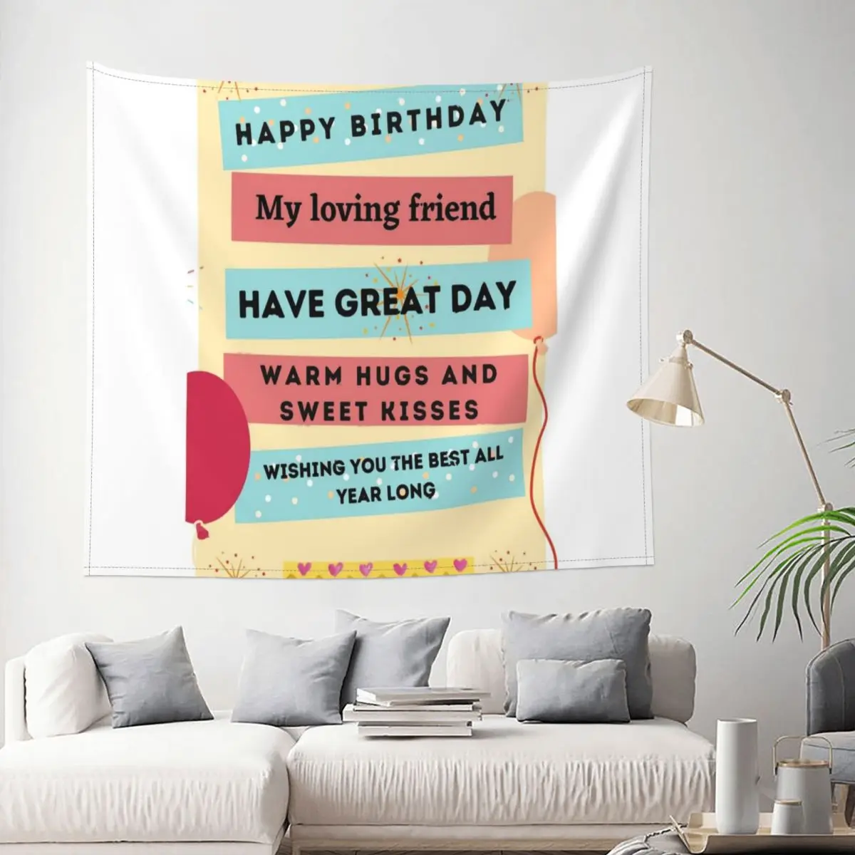 

Tapestry Happy Birthday Wish Jesus Funny Love Decor Wall Room Home Decoration Hanging Bedroom Kawaii Cute Style